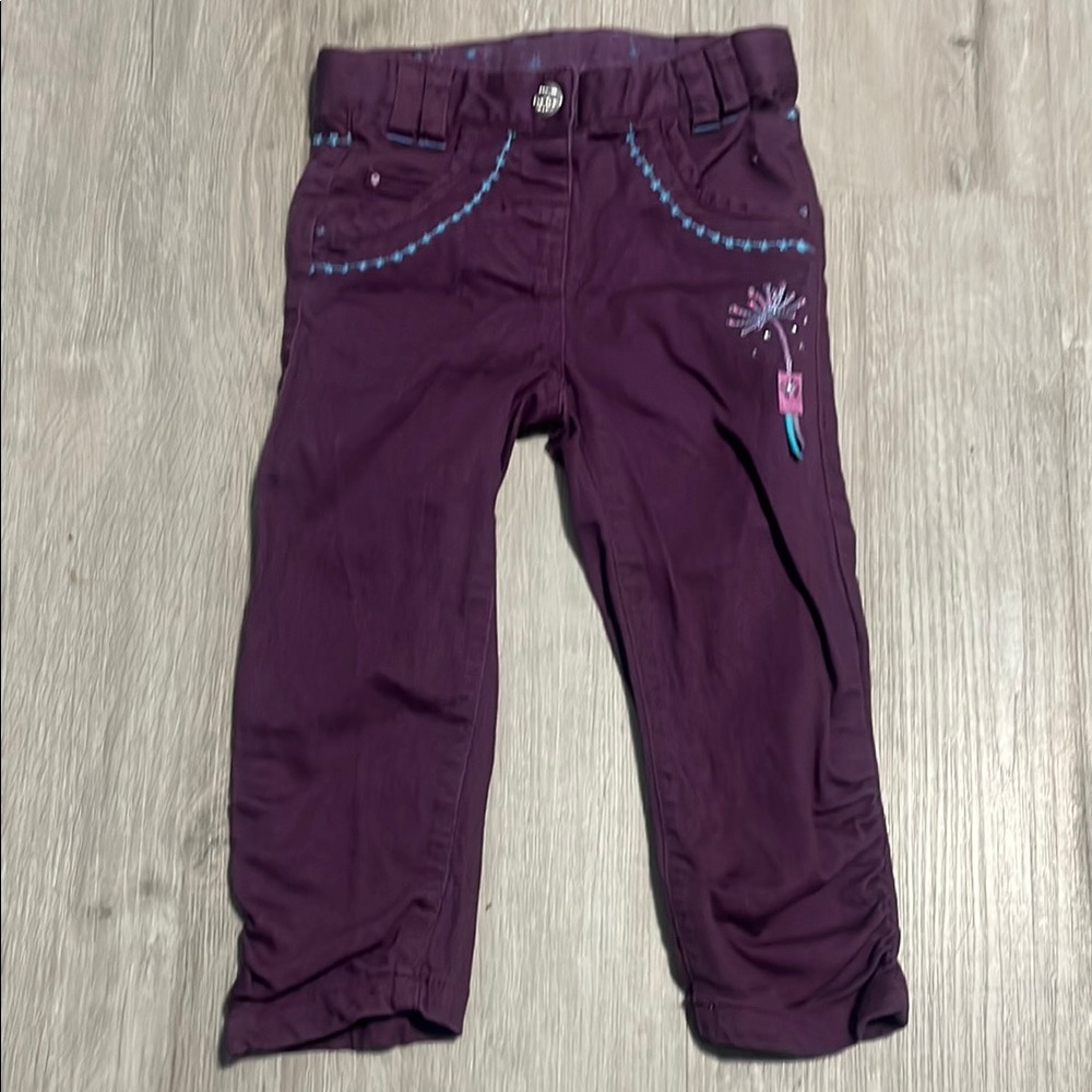 Y2K Krickets Purple Kids Bottoms with Embroidery 24M